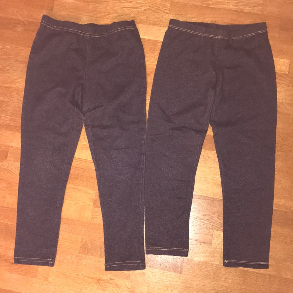 2 pairs of girls jean leggings size small 6/6x.